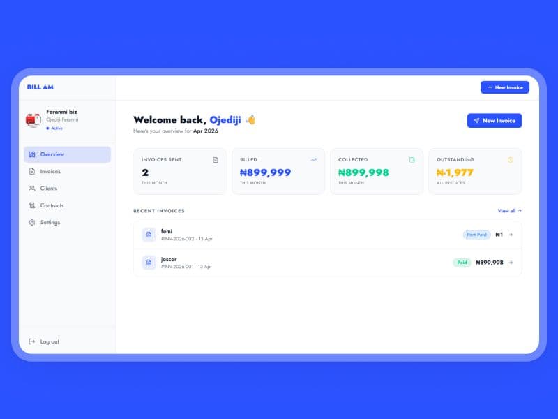 BIll Am— SaaS Dashboard